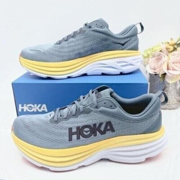HOKA One One Bondi 8 Running Shoe Sneaker Goblin Blue/ Mountain Spring Men US 9 - Picture 3 of 16